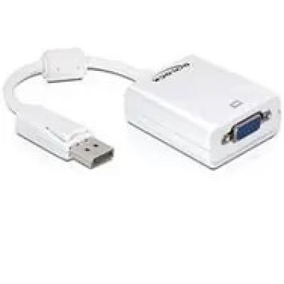 DeLOCK 61766 Adapterkabel 0,125 m VGA (D-Sub) DisplayPort Weiß