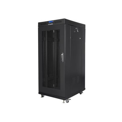 3. LANBERG Standschrank 19" 27U 600X800 Lochtür LCD Schwarz FF01-6827-23BL (Flachverpackung)