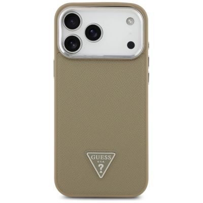 3. Guess MagSafe-Hülle mit genarbtem Dreieckslogo für iPhone 17 Pro Max – braun