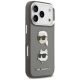 4. Karl Lagerfeld FW Grained Karl & Choupette Heads Pins & Logo iPhone 17 Pro Hülle - Grau