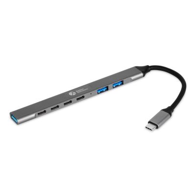 2. BakkerElkhuizen USB-C Hub 7-in-1 (3A+4C) USB Typ-C 5000 Mbit/s Schwarz, Grau