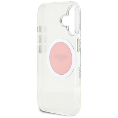 7. Guess IML Metal Colored Circle Classic Logo MagSafe iPhone 16 Hülle - Rosa