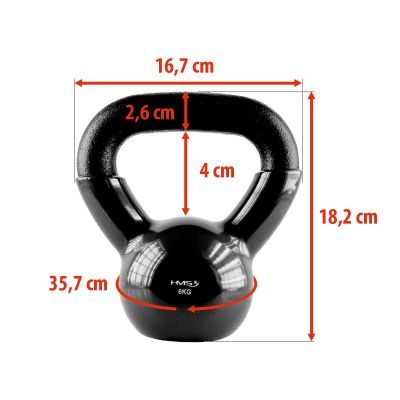 28. Schwarze HMS KNV06 Kettlebell aus Gusseisen, 6 kg