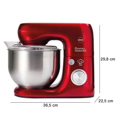22. ELDOM WRK1250 Küchenmaschine, 800 W, mit verschiedenen Aufsätzen zum Schlagen, Mischen und Kneten, 5-Liter-Metallschüssel, 8 Geschwindigkeitsstufen + Pulsfunktion