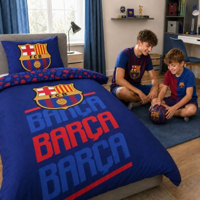 6. FC Barcelona Baumwollbettwäsche-Set 140x200 + 70x90 cm FCB-4515BL