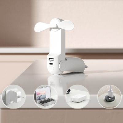 2. Jisulife Handventilator Life8, tragbarer USB-Ventilator mit Powerbank-Funktion 2000 mAh und Taschenlampe – Weiß