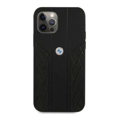 3. BMW Leather Curve Perforate Case für iPhone 12 / iPhone 12 Pro – Schwarz