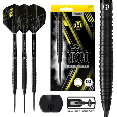 Harrows NX-90 Black Edition QP Darts, 90 % Stahlspitze