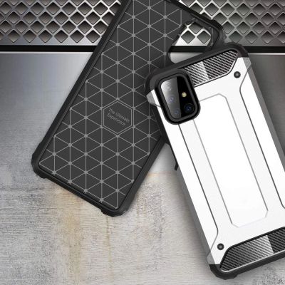 4. Hybrid Armor robuste TPU/PC Panzer Handyhülle Hard Case für Samsung Galaxy M51 blau