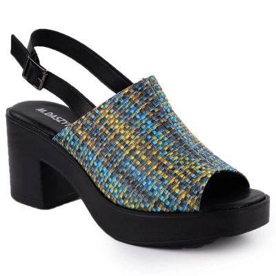 18. Damen-Sandalen mit Blockabsatz und Flechtdetail M.Daszyński MR23126-7