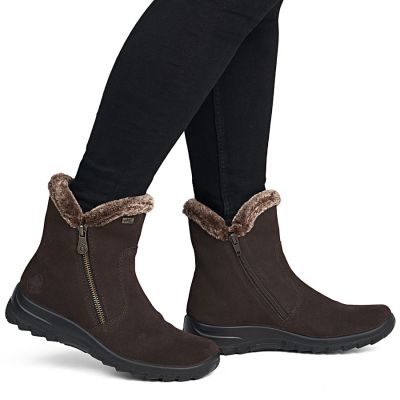 6. Rieker L7162-25 Wasserdichte, isolierte Damen-Ankle-Boots aus Leder, dunkelbraun