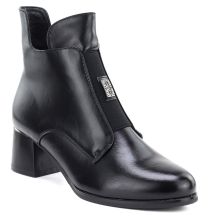 Gefütterte Damen-Ankle-Boots mit Blockabsatz, schwarz, Potocki SZ12868