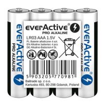 EVERACTIVE PRO ALKALINE-BATTERIEN R03, AAA, 4 STÜCK, 1250 mAh, HOHE LEISTUNG, LR03PRO4T