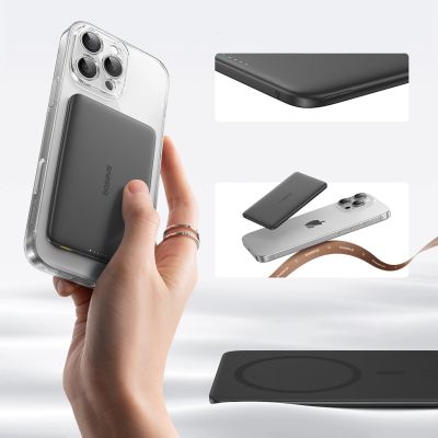 5. Baseus PicoGo AM41 Ultra-Slim 5000mAh 20W MagSafe kompatible Powerbank mit Baseus Simple USB-C 60W 30cm Kabel - Schwarz