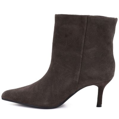 3. Damen-Ankle-Boots aus Leder mit niedrigem Absatz, Wildleder, braun, Big Star UU274492