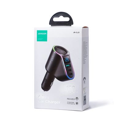 5. Joyroom Schnell-Autoladegerät 4in1 USB-A QC3.0 / 2xUSB-C PD 150W Schwarz (JR-CL21)
