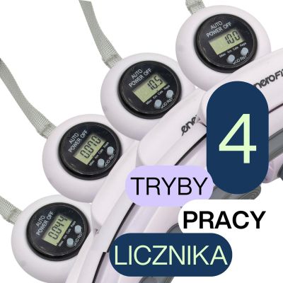 5. HULA HOP MIT MASSAGEGERÄT, GEWICHT UND ZÄHLER, WEISS UND GRAU ENERO FIT