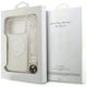 8. Guess IML Blumenmuster, galvanisiert, mit Perlmuttriemen und MagSafe-Hülle für iPhone 18 Pro / 17 Pro – Weiß