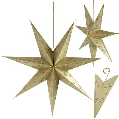 Dekorativer Papierstern 60 cm Champagner