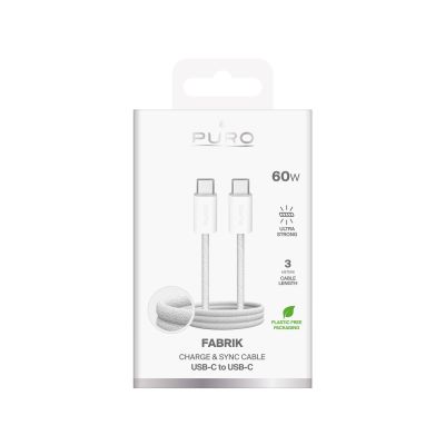 2. Puro Fabrik 4 240W geflochtenes USB-C - USB-C 1m Kabel - weiß