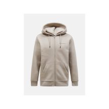 Peak Performance M Original Beiges Sweatshirt mit kleinem Logo und Reißverschluss