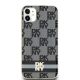 DKNY IML Checkered Mono Pattern & Printed Stripes MagSafe Hülle für iPhone 11 / Xr – Schwarz