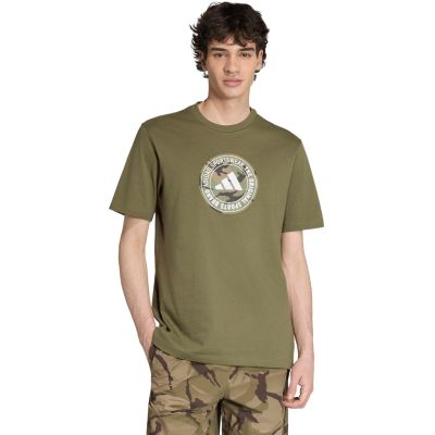 adidas Herren-T-Shirt mit Camouflage-Muster, olivgrün, KC7164