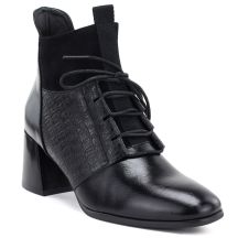 Gefütterte Damen-Ankle-Boots mit hohem Absatz, schwarz, Vinceza 58670