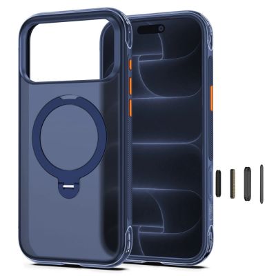 3. Tech-Protect MagAir Stand MagSafe CC Hülle für iPhone 18 Pro / 17 Pro – Mattes Marineblau