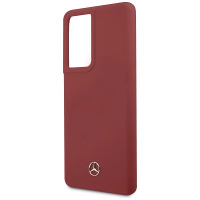 6. Mercedes Silicone Line Case für Samsung Galaxy S21 Ultra - Rot