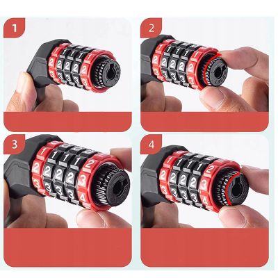 6. Rockbros RKS507-1BK Fahrradschloss mit Zahlenkombination 1,8 m – Schwarz