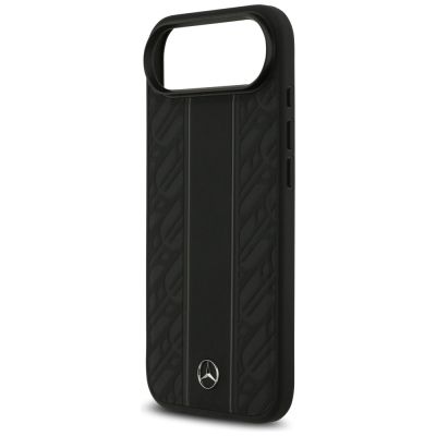 6. Mercedes Leder Laurel Leaves Stripes MagSafe Case für iPhone 17 Air - Schwarz