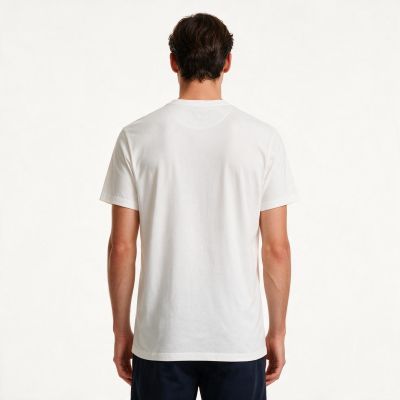 4. Paul&Shark Herren-T-Shirt aus Baumwolle, Weiß und Gold, 99311007-10E – Klassischer Schnitt, Logo