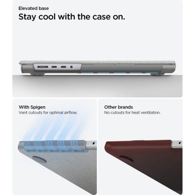 9. Spigen Urban Fit Hülle für MacBook Pro 14" 2021 / 2023 / 2024 / 2025 / 2026 - Grau