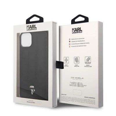 8. Karl Lagerfeld Puffy Ikonik Pin Case für iPhone 14 / 15 / 13 - Schwarz