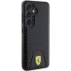 4. Ferrari Carbon Stitched Bottom Case für Samsung Galaxy S24 – Schwarz