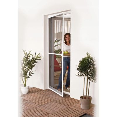 68. Aluminium-Tür-Moskitonetz 100 x 215 cm, Weiß, Basic Plus