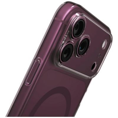 4. Uniq Airsuit Magclick Ladehülle für iPhone 18 Pro Max / 17 Pro Max – Burgunderrot