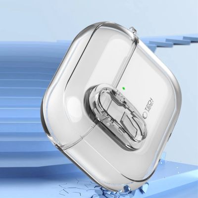 7. Tech-Protect Slim Hook-Hülle für AirPods 4 – transparent