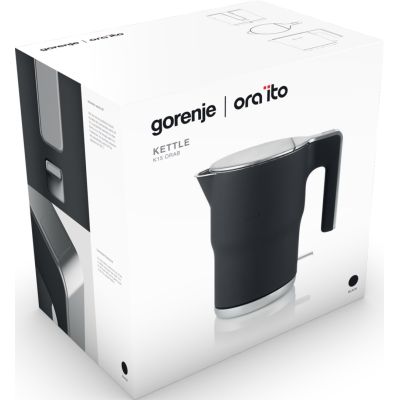 4. Gorenje K15ORAB Wasserkocher, 2400 W, 1,5 l, Edelstahl, Schwarz, 360° drehbarer Sockel