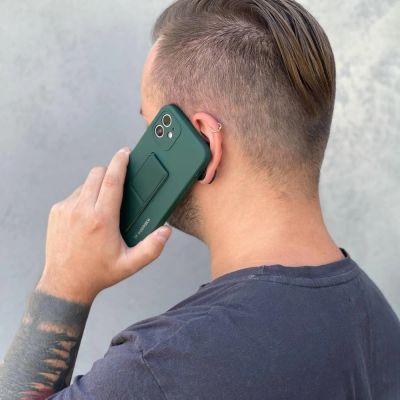 6. Wozinsky Kickstand Case Silikonhülle mit Ständer Samsung Galaxy A22 4G dunkelgrün