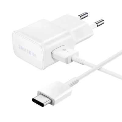 Samsung EP-TA200EWE USB-A 15W Wandladegerät mit EP-DR140AWE USB-A - USB-C Kabel (OOB Bulk - Ersatzverpackung) - weiß