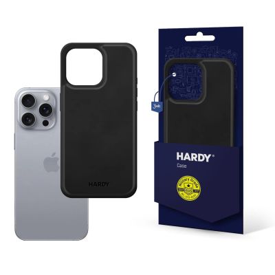3mk Hardy Apple Silky Leather MagCase für Apple iPhone 16 Pro - Schwarz