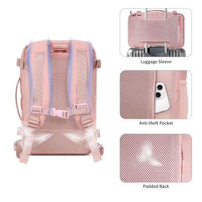 7. Tech-Protect Defender S50 Rucksack für Ryanair & Wizzar, 20 l Laptop, Pink