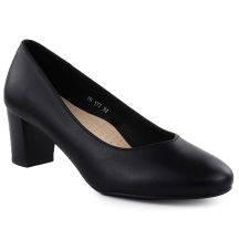 Schwarze Damen-Pumps mit niedrigem Absatz, Sergio Leone PB177