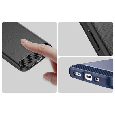 11. Carbon Case iPhone 14 Hülle flexible Gel Rückseite blau