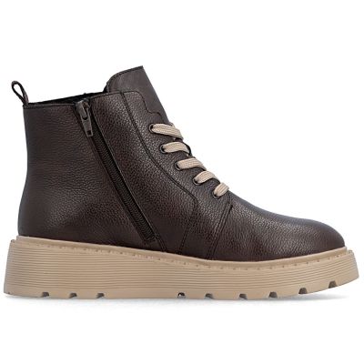 2. Braune Keilstiefeletten aus Leder für Damen, Modell Rieker 70405-25