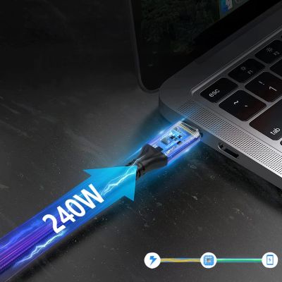 5. Wozinsky WPS-UY42S USB-C USB4-Kabel 40 Gbit/s 240 W 2 m 4K - Schwarz