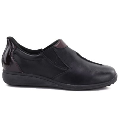 2. Damen-Lederschuhe mit Keilabsatz, schwarz, M.Daszyński SFY2647-5