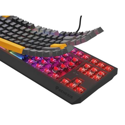 17. GENESIS Thor 230 TKL Gaming-Tastatur USB + RF Wireless + Bluetooth QWERTY Schwarz, Grau, Orange